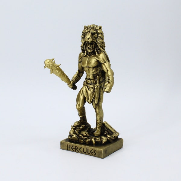 Statue Hercule Albâtre Fait main couleur bronze 16cm