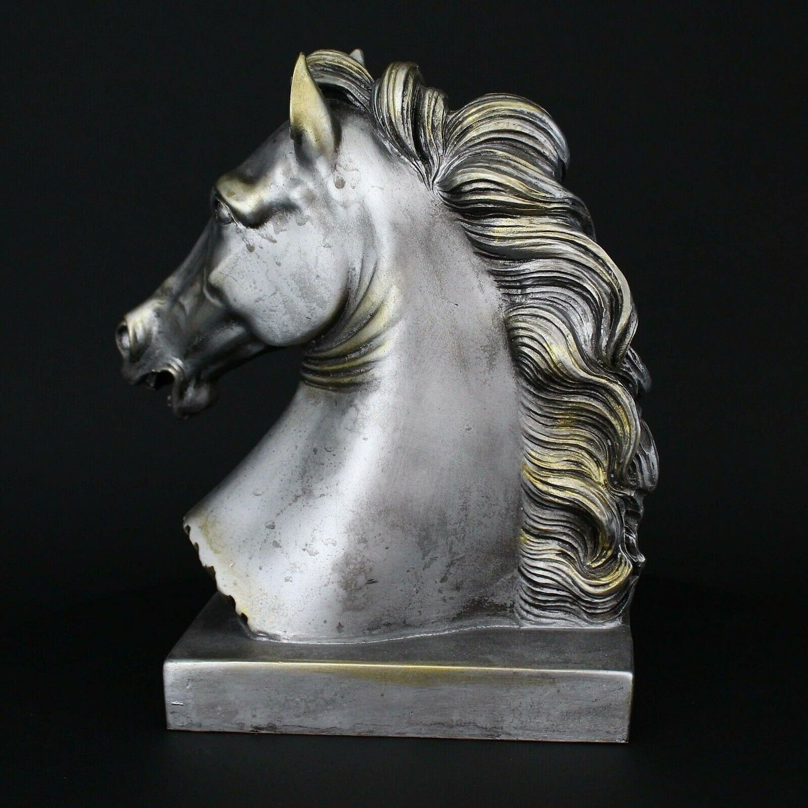 Horse Head Statue 7.70/19.50cm Silver Coloured Handmade Etsy