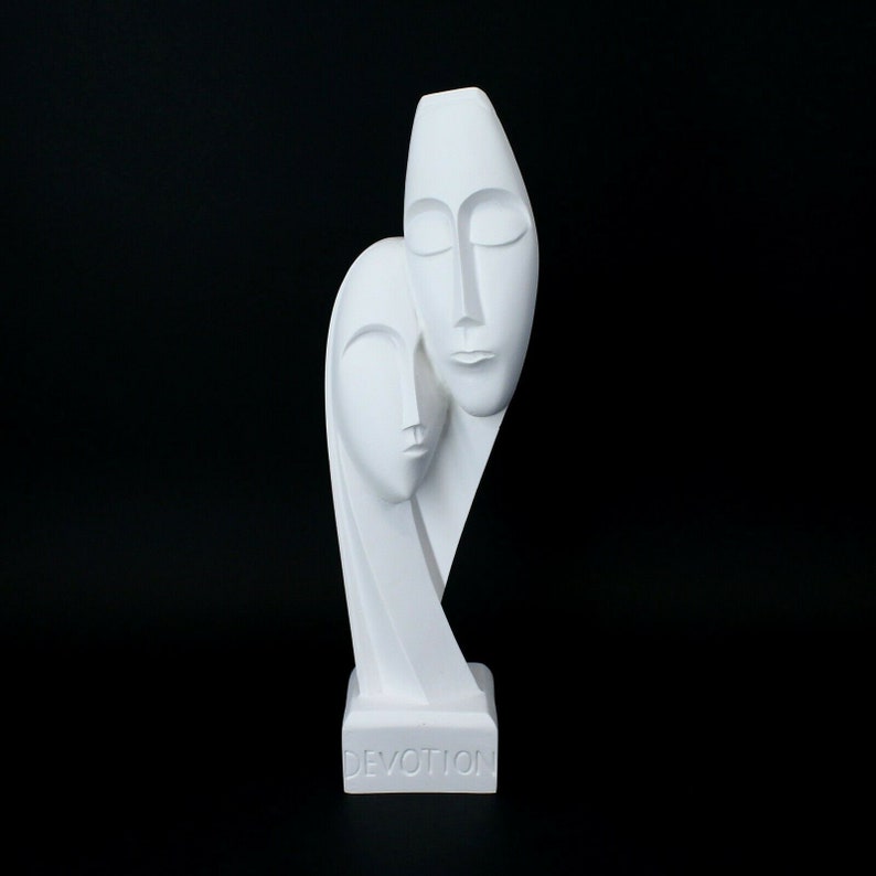 Devotion statue cycladic art 11.9030.00cm handmade white alabaster