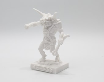 Minotaur Statue Ancient Greek Mythology Monster Handmade White Marble Sculpture