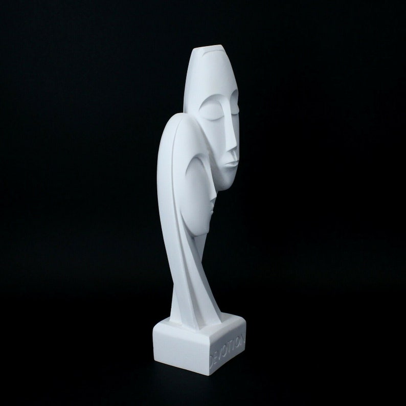 Devotion statue cycladic art 11.9030.00cm handmade white alabaster