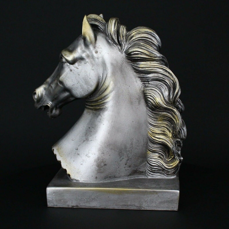 Horse Head Statue 7.70/19.50cm Silver Coloured Handmade Etsy