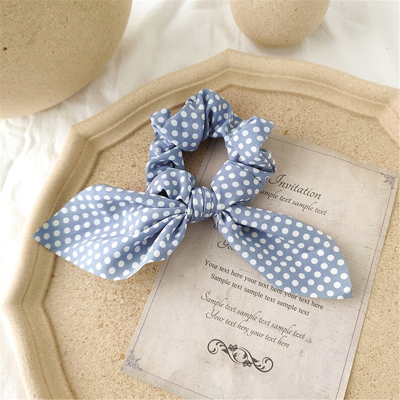 Spring Hair Pack Cute Small Dot Hairband Y2K HairTies White Polka Dot Hair Scrunchies Women Hair Accessories Bow Headband Hair Ribbon