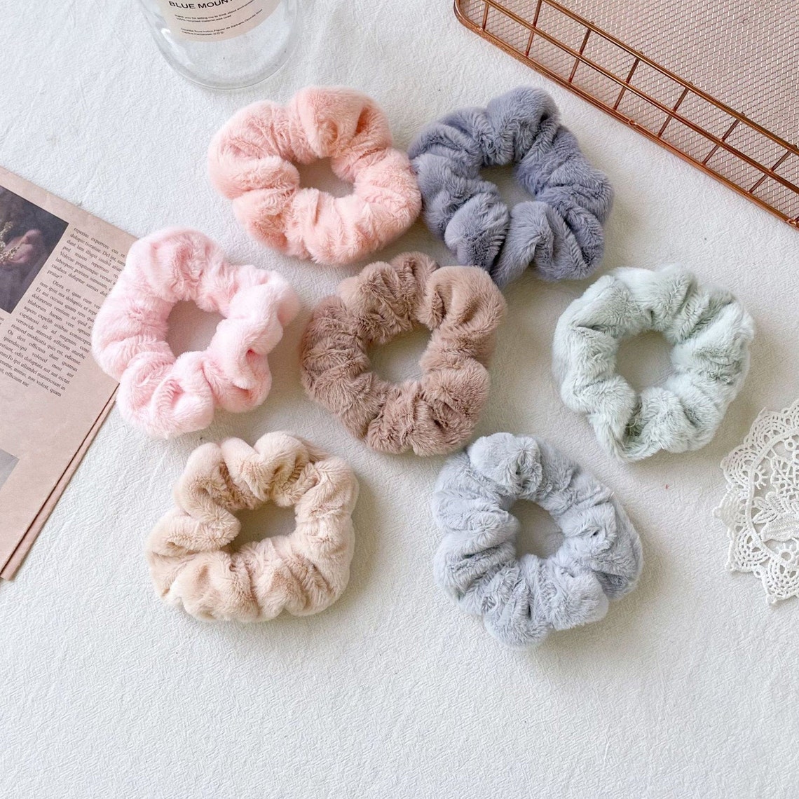 Pastel Fluffy ScrunchiesCute Scrunchies Fuzzy Scrunchy Etsy