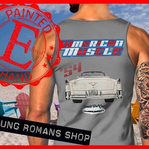 1954 Caddy Eldorado tank top,1954 series 62,1954 Coupe DeVille tank top,1954 Sedan DeVille tank top,rolling jukebox,1954 rock &#39;n&#39; roll tank top