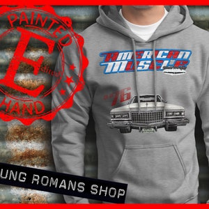 1976 Caddy Sedan Deville Hoodie,Coupe DeVille,500 cui Big Block,classic american fullsize car Hoodie,american landyacht Hoodie,1970s