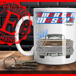 1958 Impala coffee mug,1958 BelAir coffee mug,1958 Biscayne coffee mug,1958 210 Coupe coffee mug,1958 Del Ray coffee mug,1958 Hotrod mug