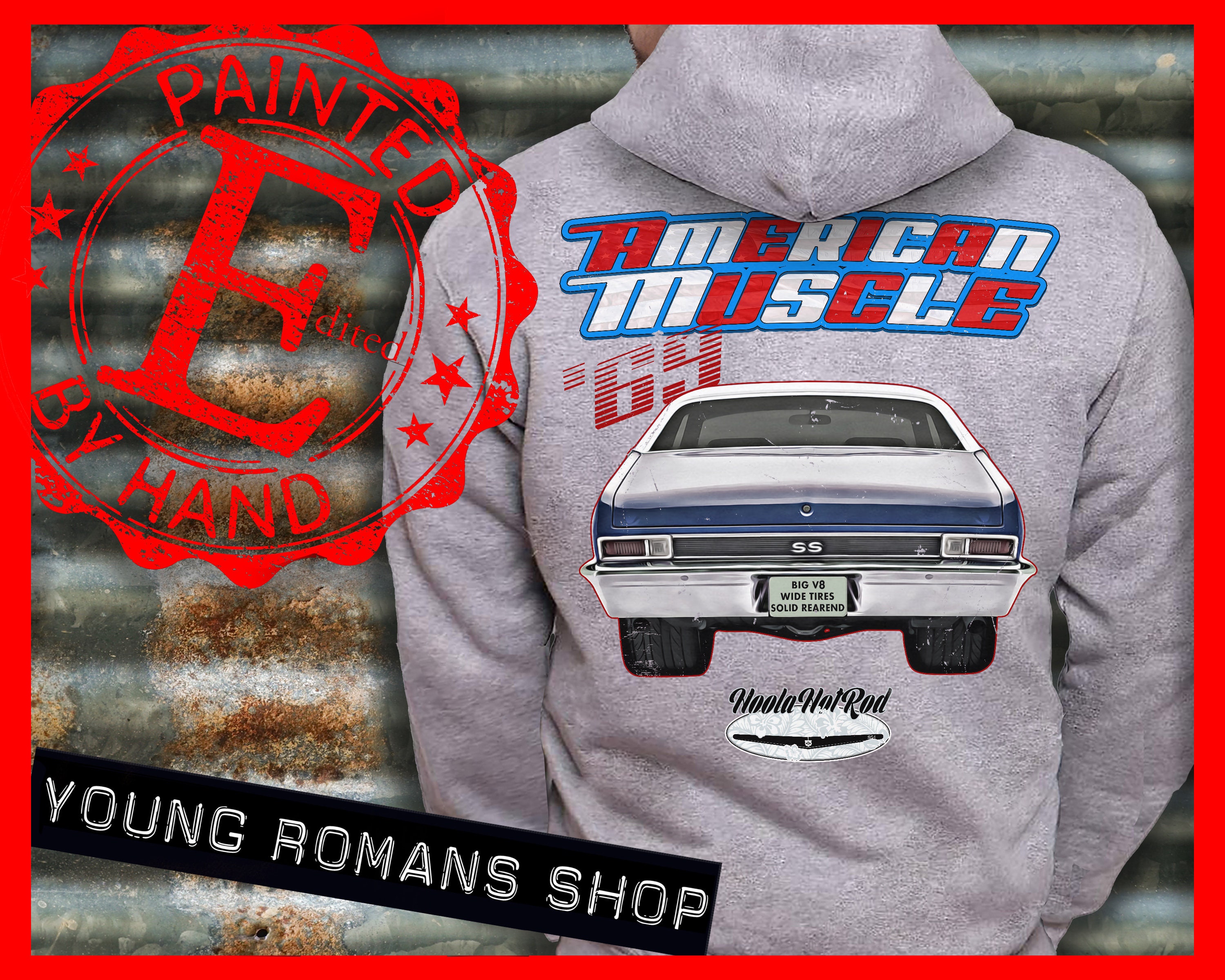 1969 Nova SS Zip Hoodie, 69 Nova Super Sport Hoodie, Yenko Nova 