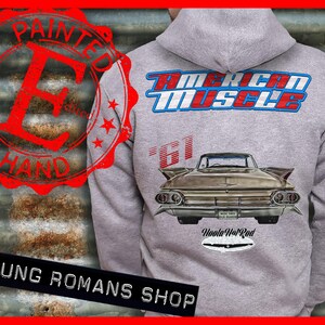 1961 Caddy Eldorado zip-hoodie,1961 series 62,1961 Coupe DeVille zip-hoodie,1961 Sedan DeVille zip-hoodie,rolling jukebox,1960 rock &#39;n&#39; roll