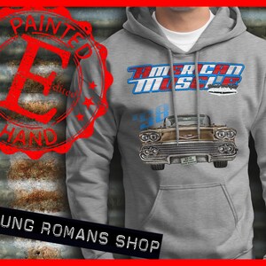 1958 Impala Hoodie,1958 BelAir Hoodie,1958 210 Coupe Hoodie,1958 Brookwood,roling jukebox,rock &#39;n&#39; roll Hoodie,Muscle Car Hoodie,Drag Racing