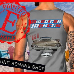 1961 Caddy Eldorado tank top,1961 series 62,1961 Coupe DeVille tank top,1961 Sedan DeVille tank top,rolling jukebox,1961 rock &#39;n&#39; roll tank top
