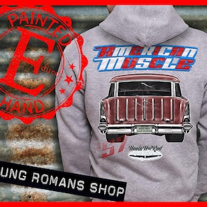 1957 Belair zip-hoodie,1957 Nomad Station Wagon zip-hoodie,1957 Station Wagon,57 Bel air,1957 210 Coupe,Hotrod,Muscle Car,Drag Racing