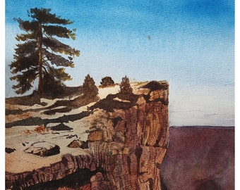 Grand Canyon, Art Print, Watercolor Landscape (7"x10"), National Park Art, Majestic Canyon Print, Arizona Landscape Art, American Scenery