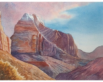 Monument Valley, Kunst Druck, Aquarell Landschaft ( 10 "x7 "), Aquarell Druck, Nationalpark Kunstwerk, Natur Landschaft, Wüste Kunst