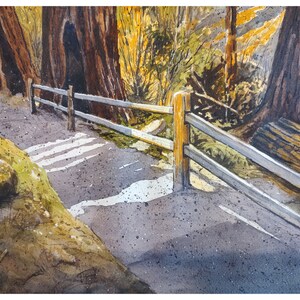 Summer Stroll, Watercolor Painting, Original Hand-Painted Art (12&quot;x9&quot;), Watercolor Art, Sunny Day Painting, Summer Landscape Art