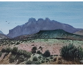 Joshua Tree, Watercolor Painting, Original Hand-Painted Art (14"x10"), Watercolor Art, Joshua Tree National Park, Watercolor Landscape