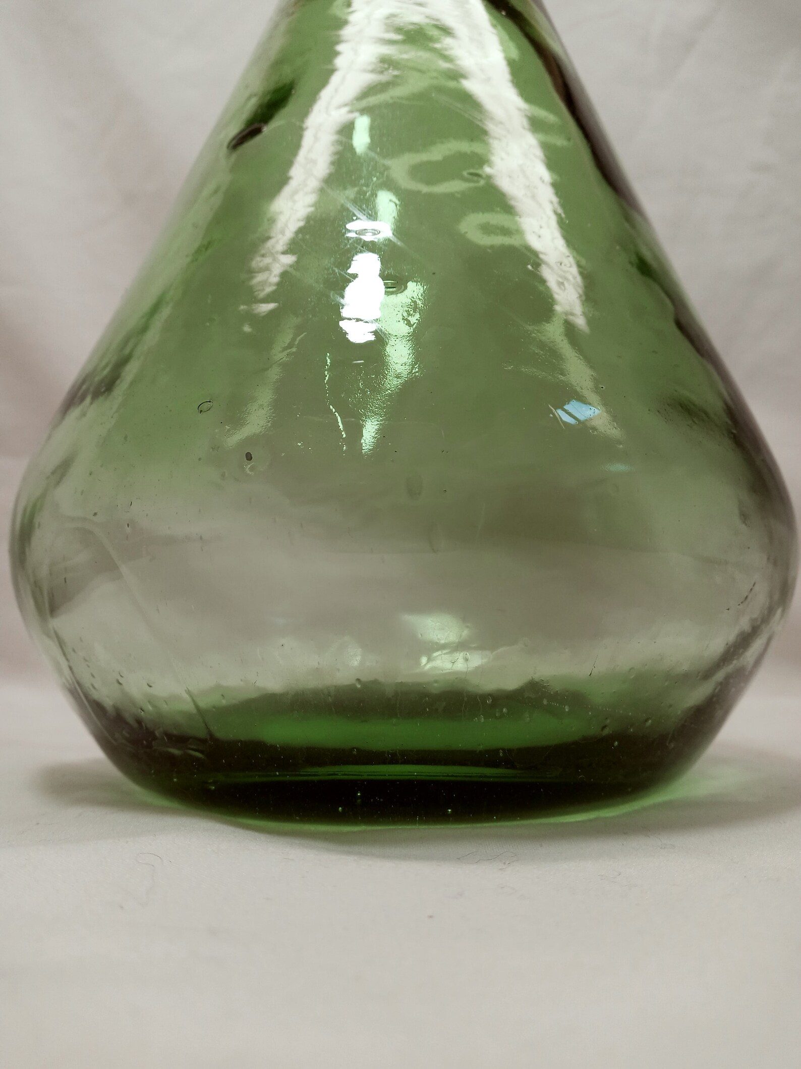 Vintage, Maybe Antique, Green Glass Bottle, With Mold Seam and Other