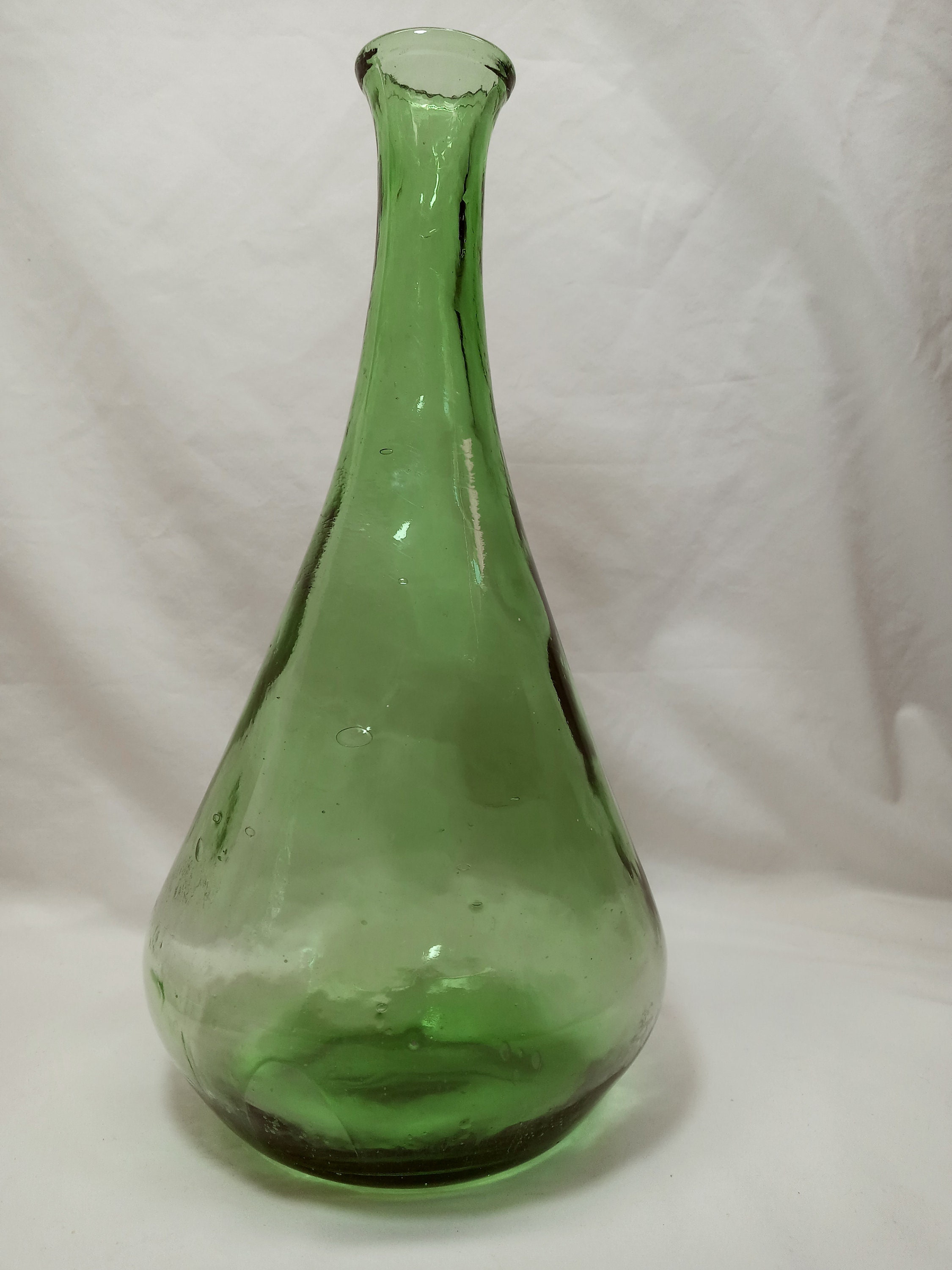 Vintage Maybe Antique Green Glass Bottle With Mold Seam And Etsy