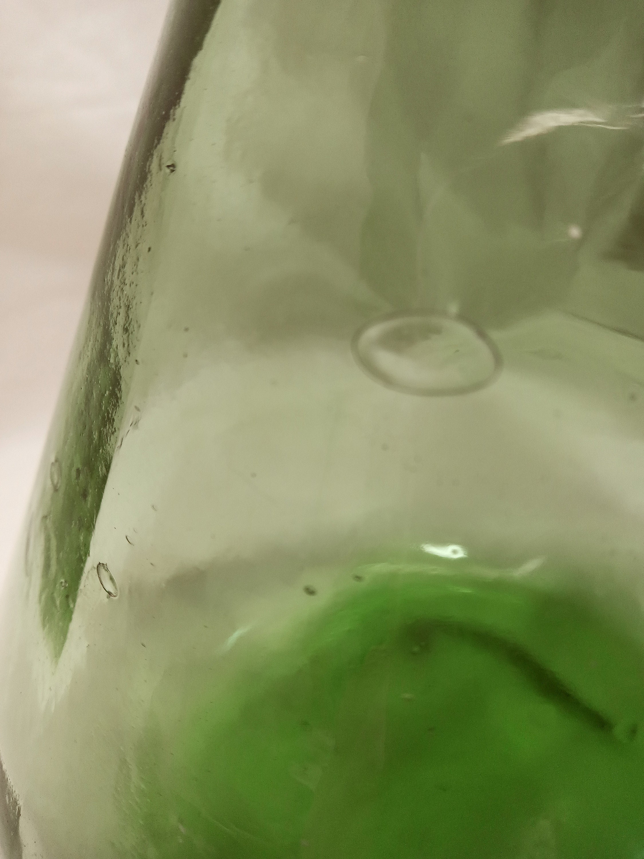 Vintage, Maybe Antique, Green Glass Bottle, With Mold Seam and Other