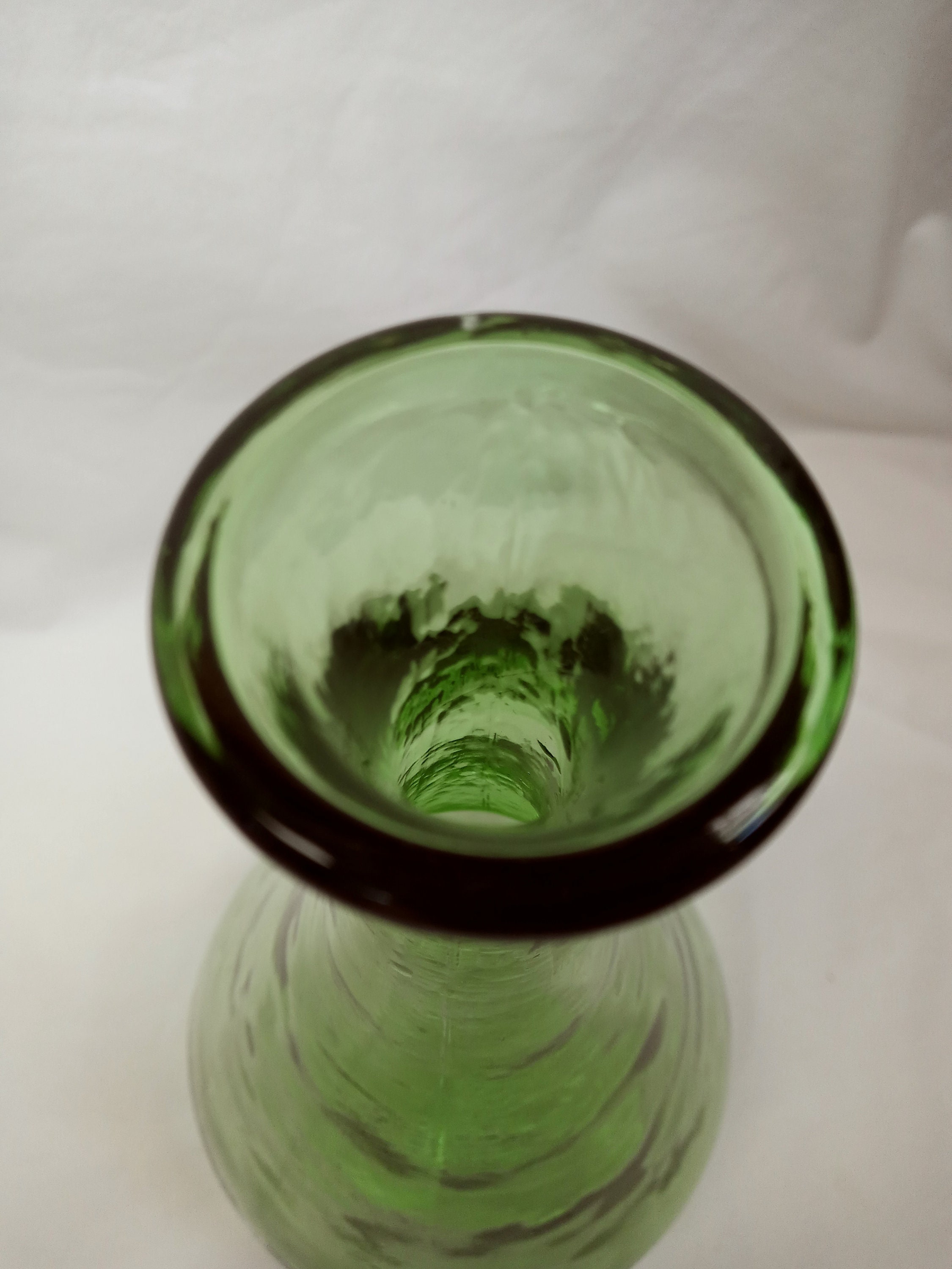 Vintage, Maybe Antique, Green Glass Bottle, With Mold Seam and Other Visible Bottle Making