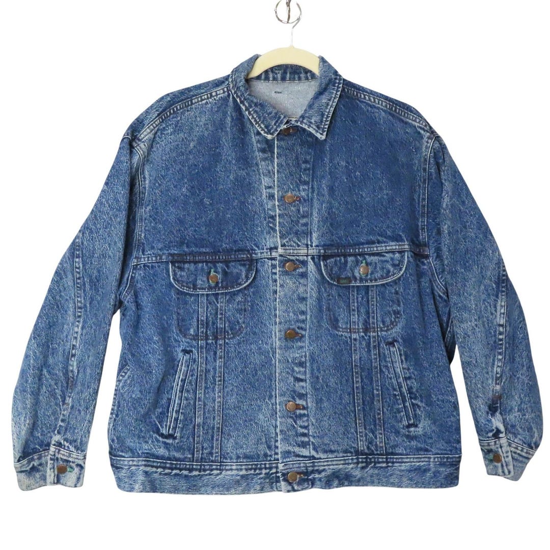 Vintage 80s/90s Lee Easy Rider Denim Jacket XL Acid Wash USA Made