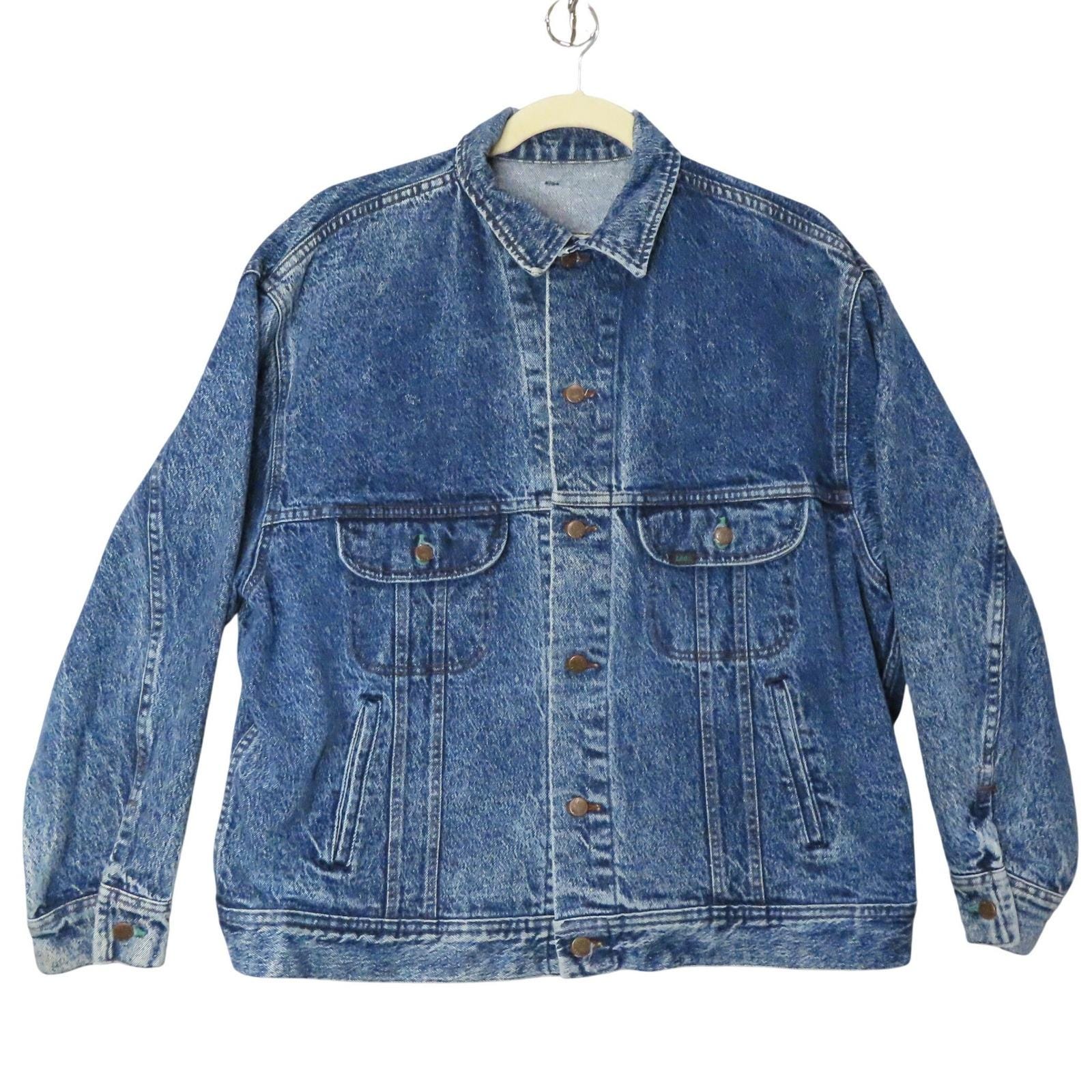 Vintage 80s/90s Lee Easy Rider Denim Jacket XL Acid Wash USA Made
