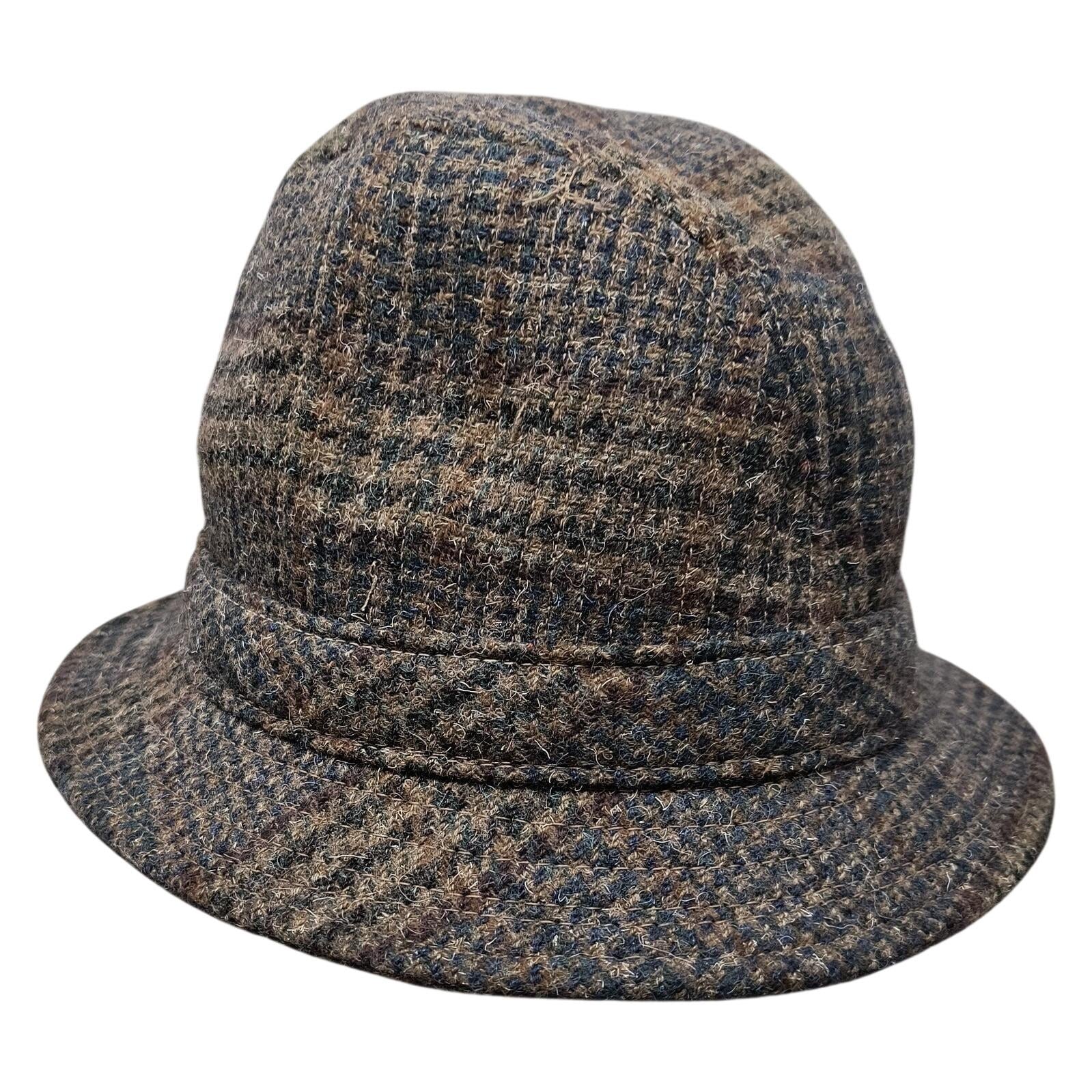 Vintage Pendleton Fedora Hat Mens Medium Virgin Wool Tweed Brown Grandpa Retro