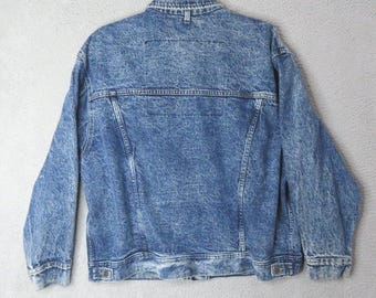 Vintage 80s/90s Lee Easy Rider Denim Jacket XL Acid Wash USA Made