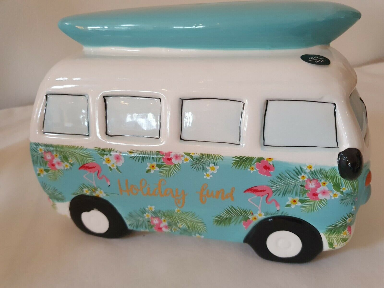 VW Campervan Holiday Fund Ceramic Money Box New Flowery Gift Etsy
