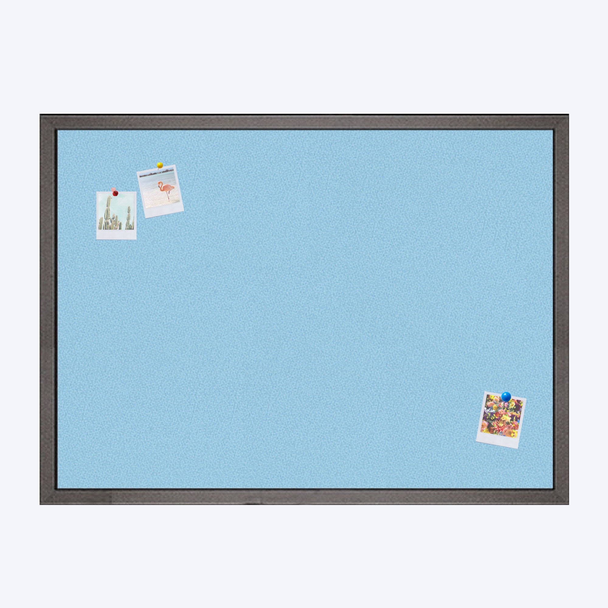 Sky Blue Fabric Covered Notice Board / Pinboard with Black Etsy