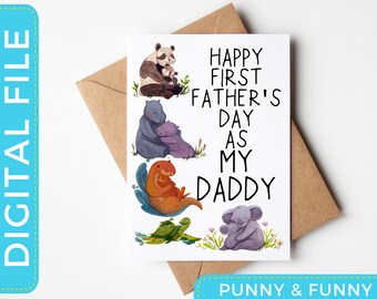 First Fathers Day Card | New Dad Card | Dad Digital File | Funny Father's Day Printable Card