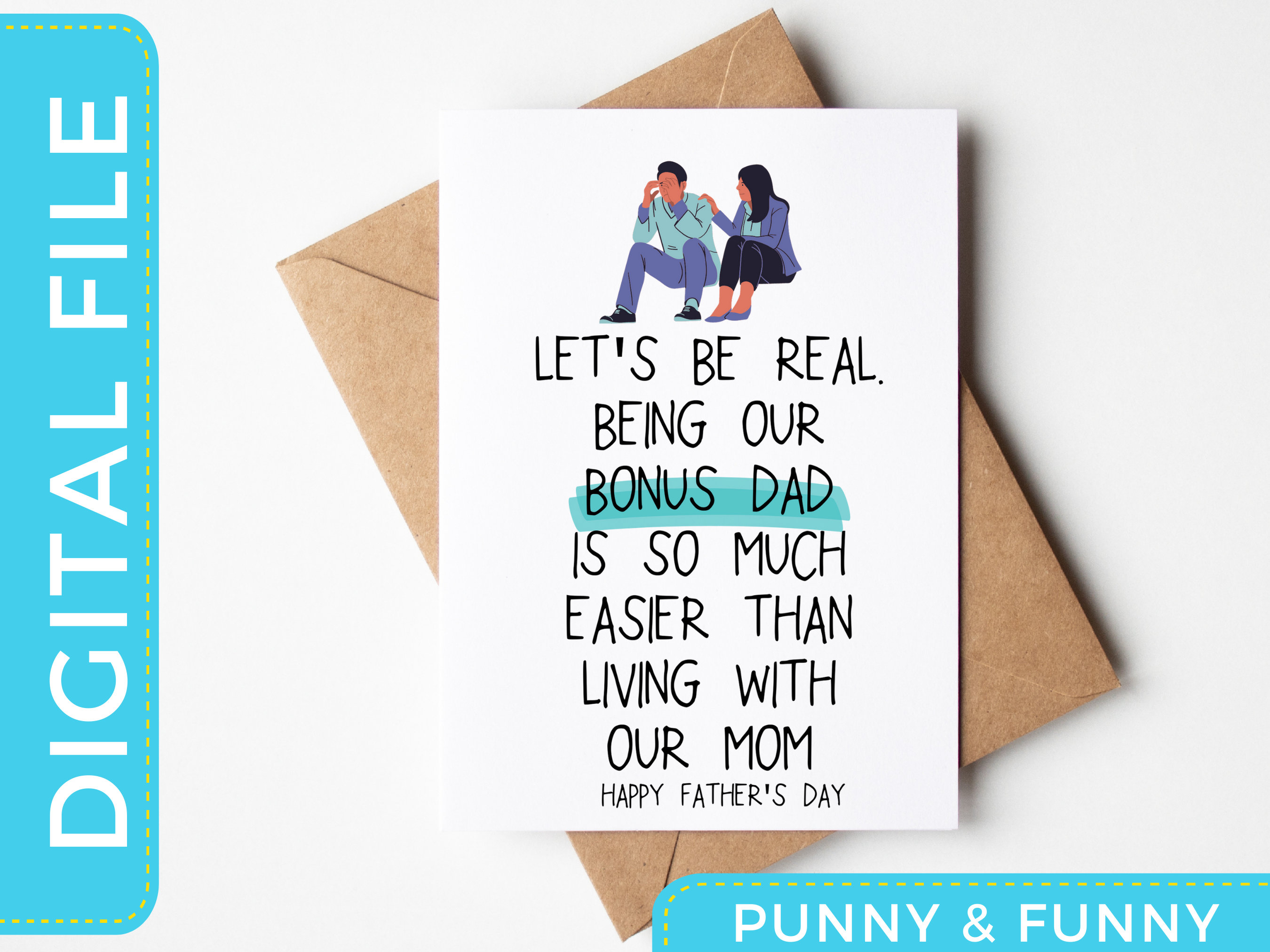 Funny Stepdad Father's Day Printable Card | Lets Be Real | From Step ...