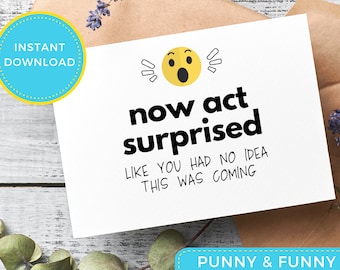 Acto Sorprendido Tarjeta de Propuesta de Dama de Honor / Descarga Instantánea / Hecho de Honor / Matrona de Honor / tarjeta de boda / tarjeta de dama de honor