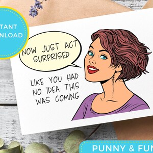 Acto Sorprendido Tarjeta de Propuesta de Dama de Honor / Descarga Instantánea / Hecho de Honor / Matrona de Honor / tarjeta de boda / tarjeta de dama de honor