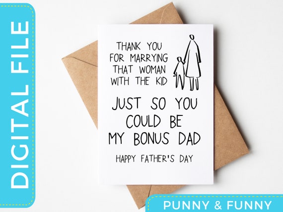 Funny Stepdad Father's Day Printable Card Just to Be My | Etsy