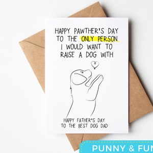 Een hond opvoeden met | Bont Baby Vaderdagkaart | Hond papa kaart | Leuke kaart voor papa | Afdrukbare vaderdagkaart