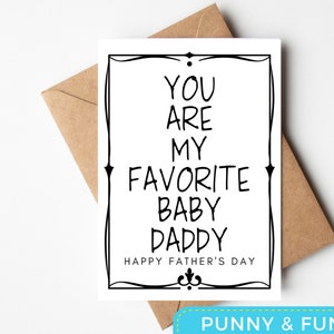 Papai bebê favorito - Cartão engraçado para impressão do dia dos pais do marido -