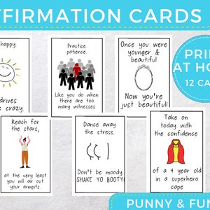 Grappige bevestigingskaarten printables set 2 | Sarcastische bevestigingskaarten | Digitale bevestigingskaarten