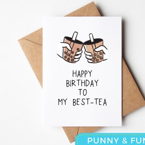 Bester Freund Karte | Bestie Karte | Bubble Tea Süchtige | Freund Geburtstag | i love Bubble Tea | BFF Karte | lustige Geburtstagskarte