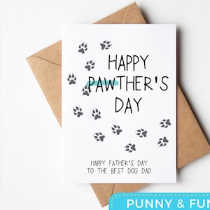 Pawther Day PDF | Fell Baby Vatertagskarte | Hund Papa Karte | Lustige Karte für Papa | Druckbare Karte zum Vatertag