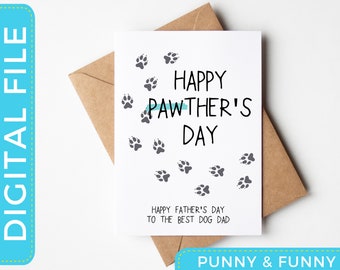 Pawther Day PDF | Fur Baby Fathers Day Card | Dog Dad Card | Fun Card for Dad | Father&#39;s Day Printable Card