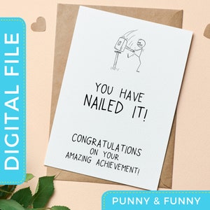 Tarjeta de felicitación divertida / Tarjeta de felicitación / descarga instantánea / Tarjeta de felicitación / Tarjeta imprimible / Lo has clavado