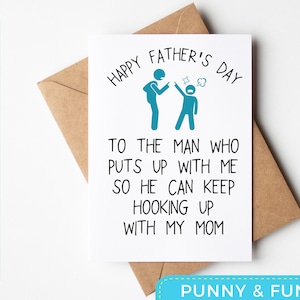 Carte imprimable drôle de fête des pères de Stepdad | Sortir avec maman beau-père | Carte papa bonus | Carte de fête des pères beau-père
