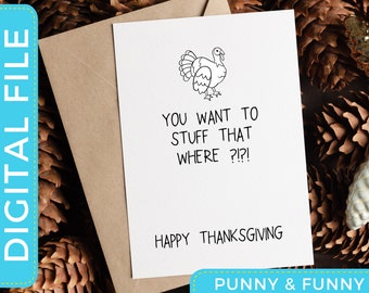 Stuff This Where Turkey Day | Funny Thanksgiving Card | instant download | Greeting Card | Printable Card