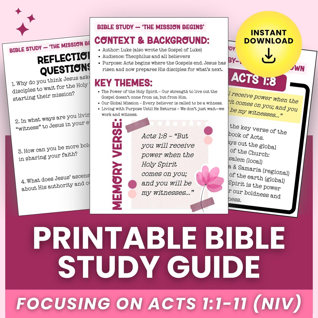 Bible Study Guide on Book of Acts 1:1-11 | Embrace the Power of Faith ...