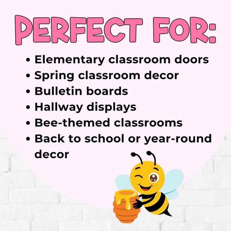 Busy Bees Learning Classroom Door Decor Kit | Spring Bee Bulletin Board ...