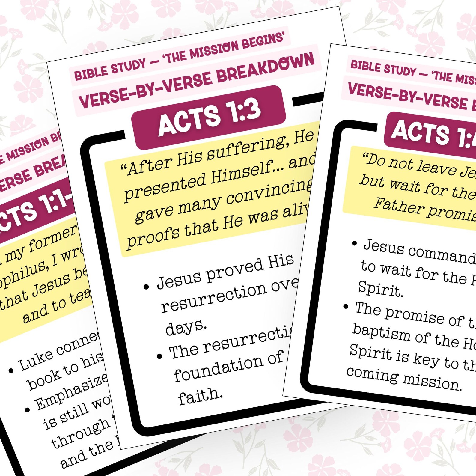 Book of Acts 1 Bible Study Guide | Christian Printable (digital ...