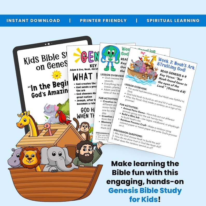 Genesis Bible Study for Kids: Printable Activities & Lessons (PDF) - Etsy