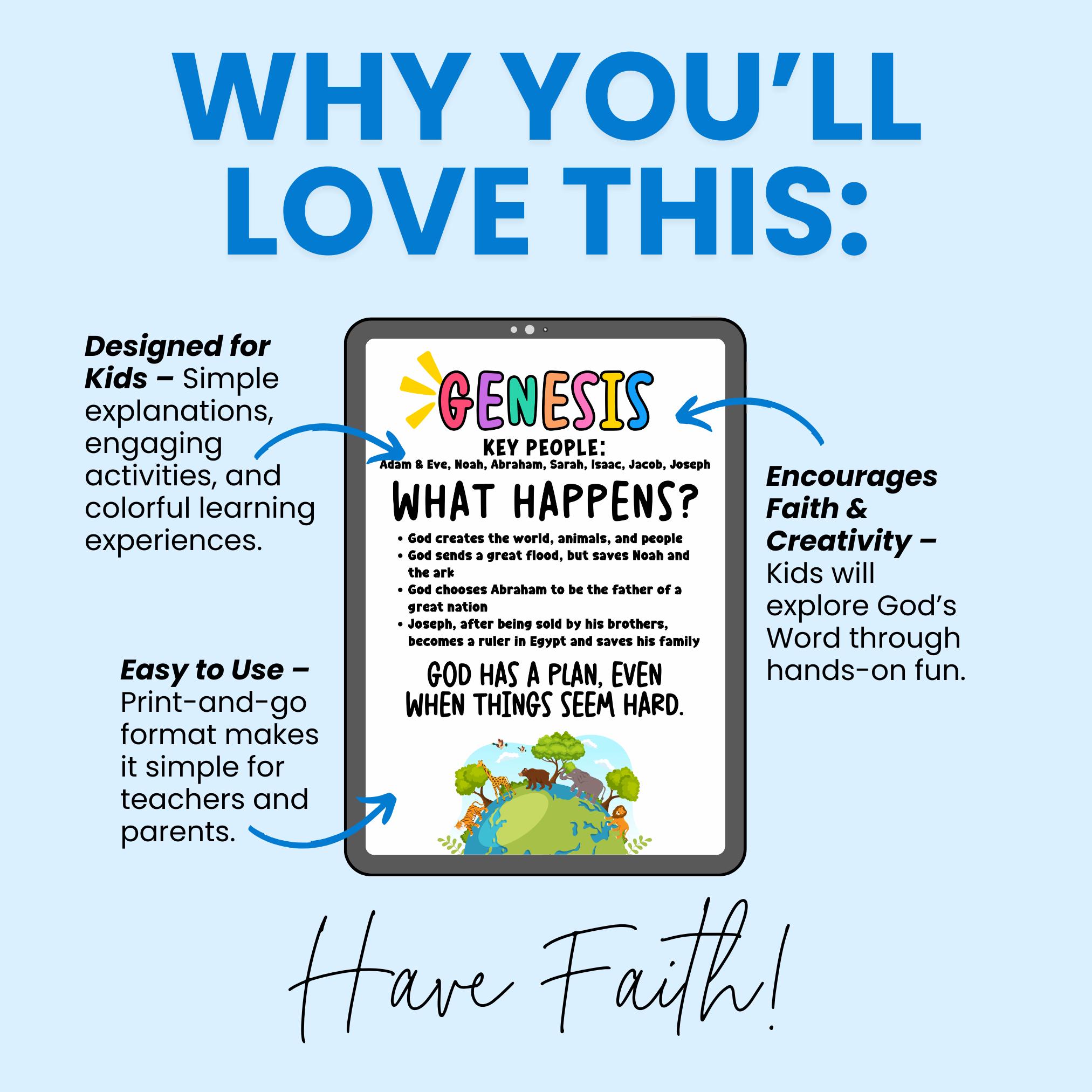 Genesis Bible Study for Kids: Printable Activities & Lessons (PDF) - Etsy