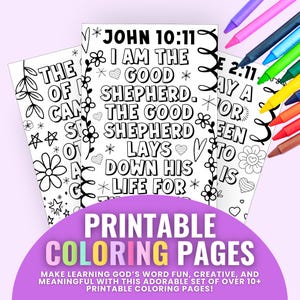 Bundle Bible Verse Coloring Pages for Kids | Printable Scripture Sheets | Christian Activity | Sunday School & Homeschool | Digital Download
